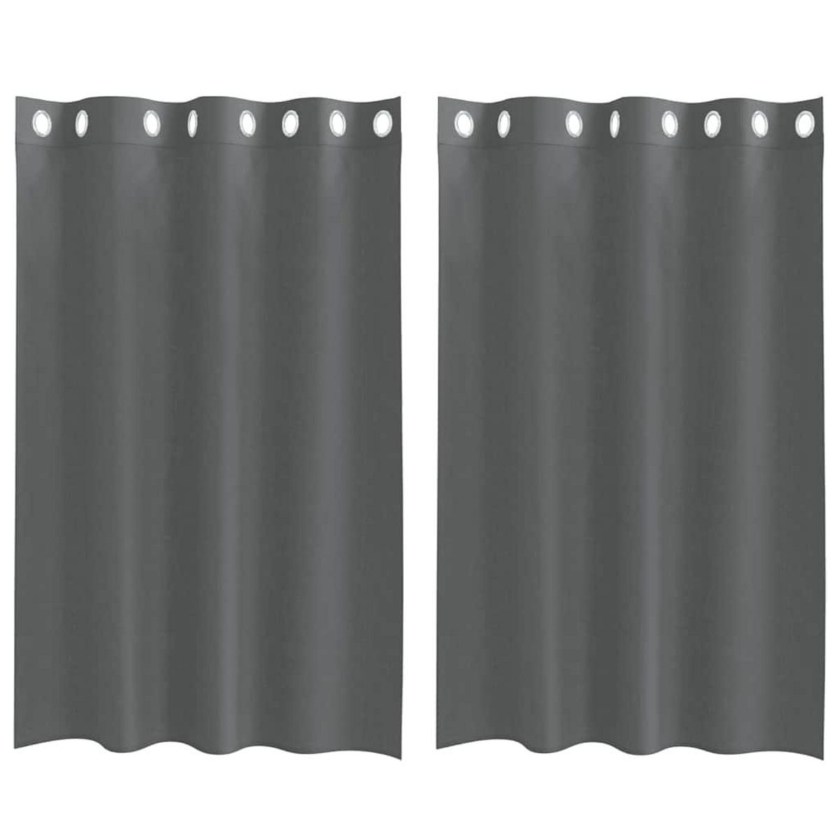 VIDAXL Rideaux en voile avec œillets 2 pcs gris fonce 140x175 cm