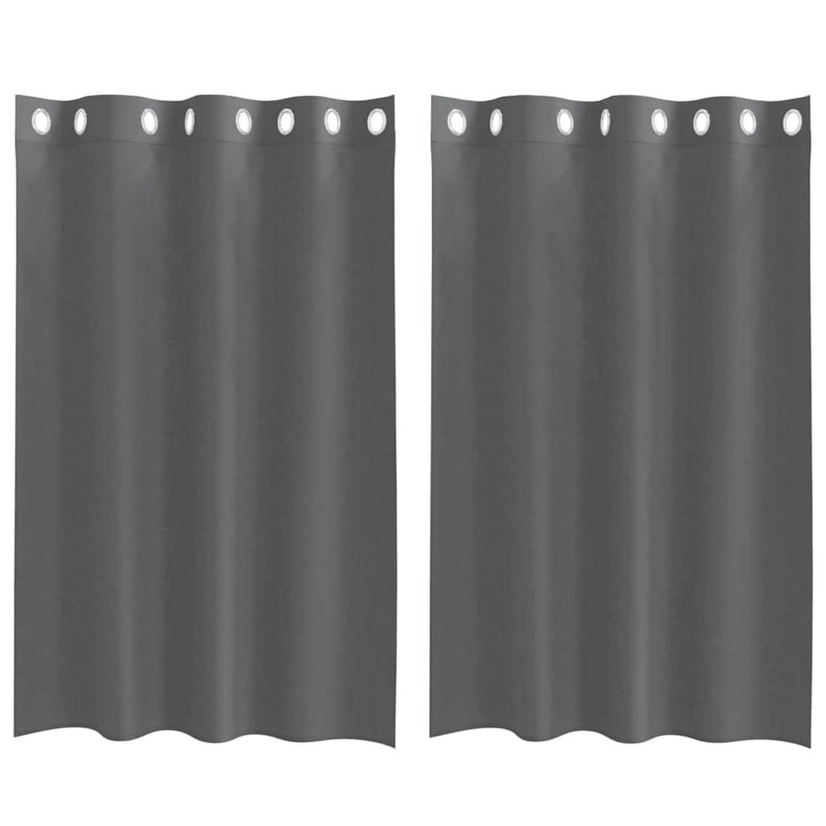 VIDAXL Rideaux en voile avec œillets 2 pcs gris fonce 140x175 cm
