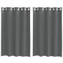 Voir la diapositive 2 : VIDAXL Rideaux en voile avec œillets 2 pcs gris fonce 140x175 cm