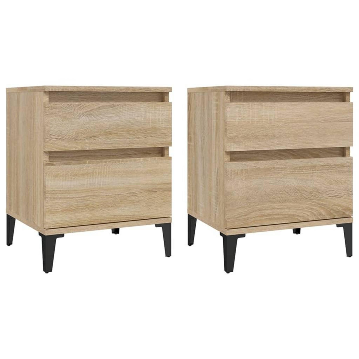 VIDAXL Tables de chevet 2 pcs Chene sonoma 40x35x50 cm