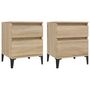 Voir la diapositive 2 : VIDAXL Tables de chevet 2 pcs Chene sonoma 40x35x50 cm