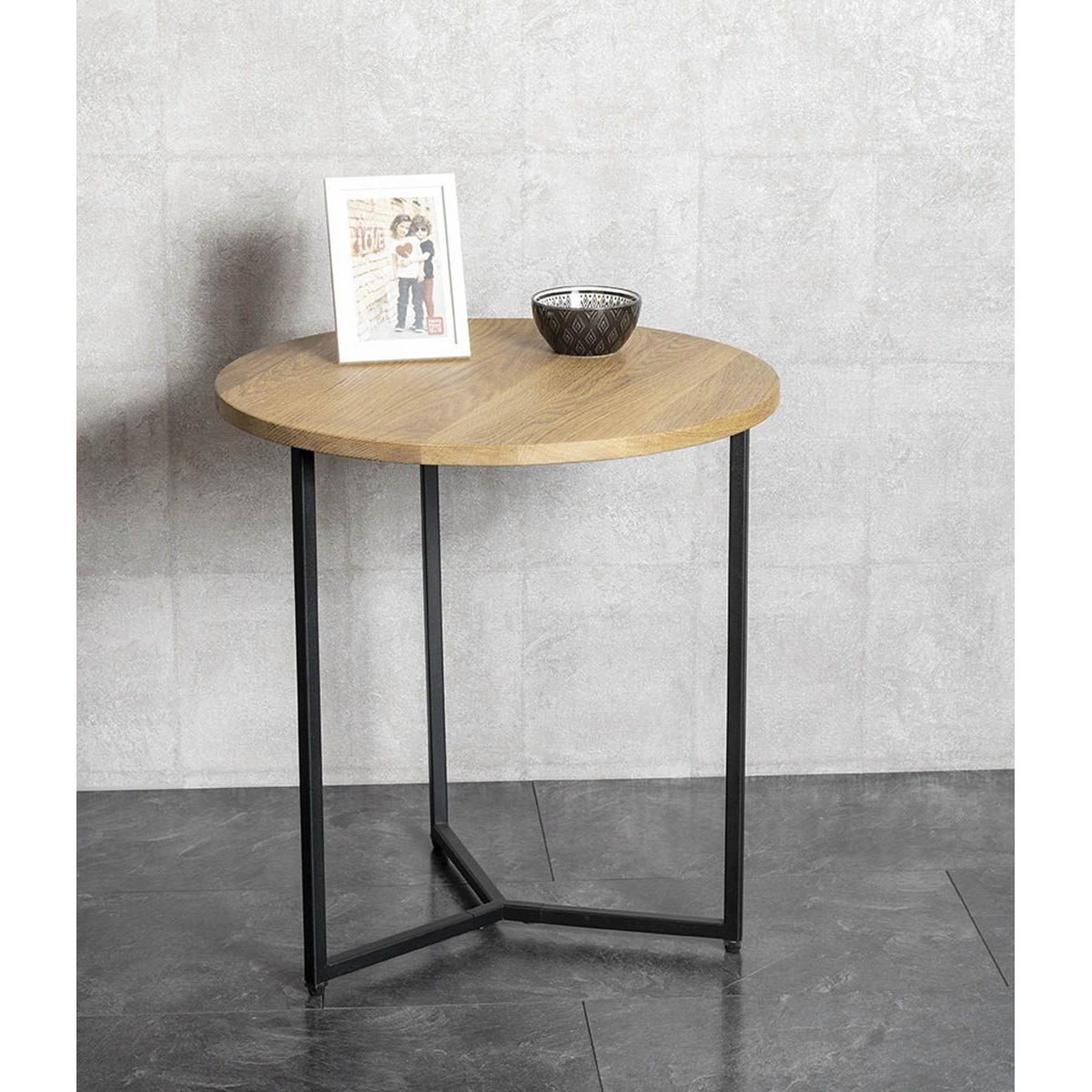 Voir la diapositive 5 : Paris Prix Table d'appoint ronde  pika  52cm chêne & noir