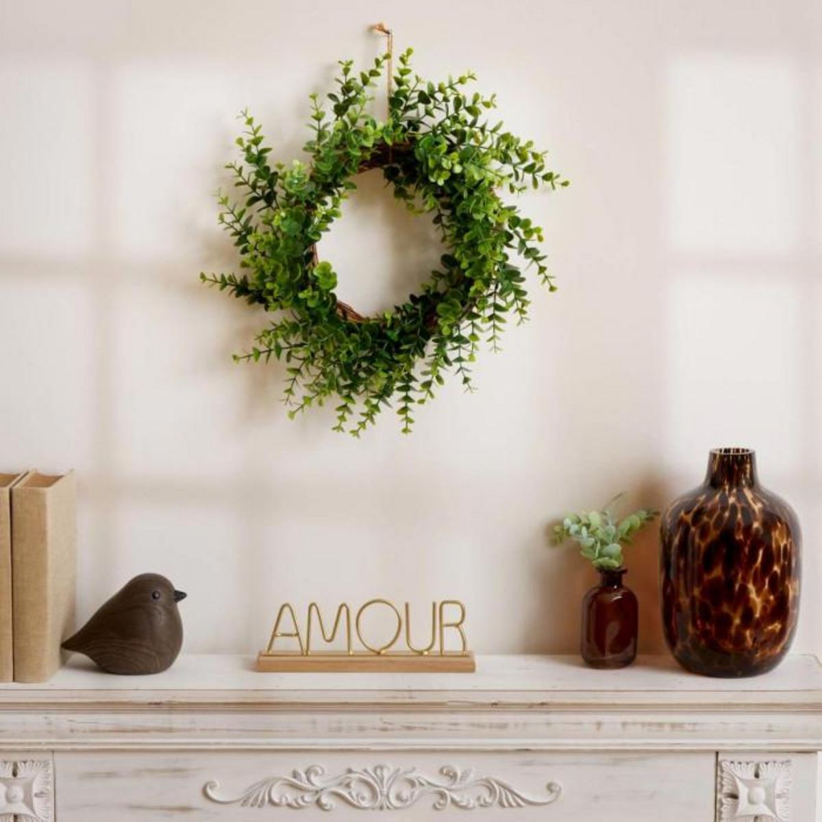 ATMOSPHERA Couronne d'Eucalyptus Artificiel  Walker  41cm Vert