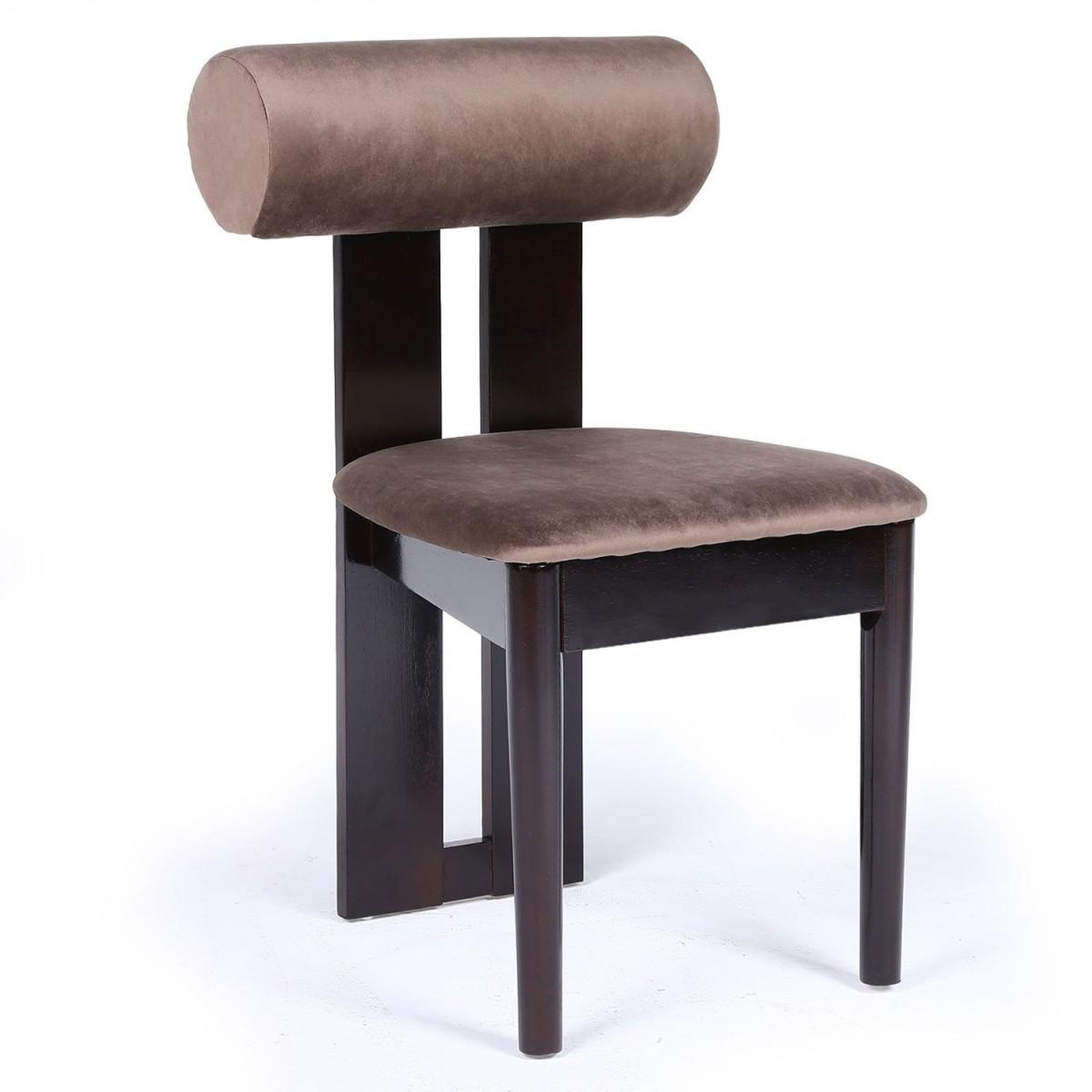 Paris Prix Chaise design en velours  jasper  79cm marron