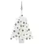 VIDAXL Arbre de Noël artificiel pre-eclaire et boules blanc 65 cm