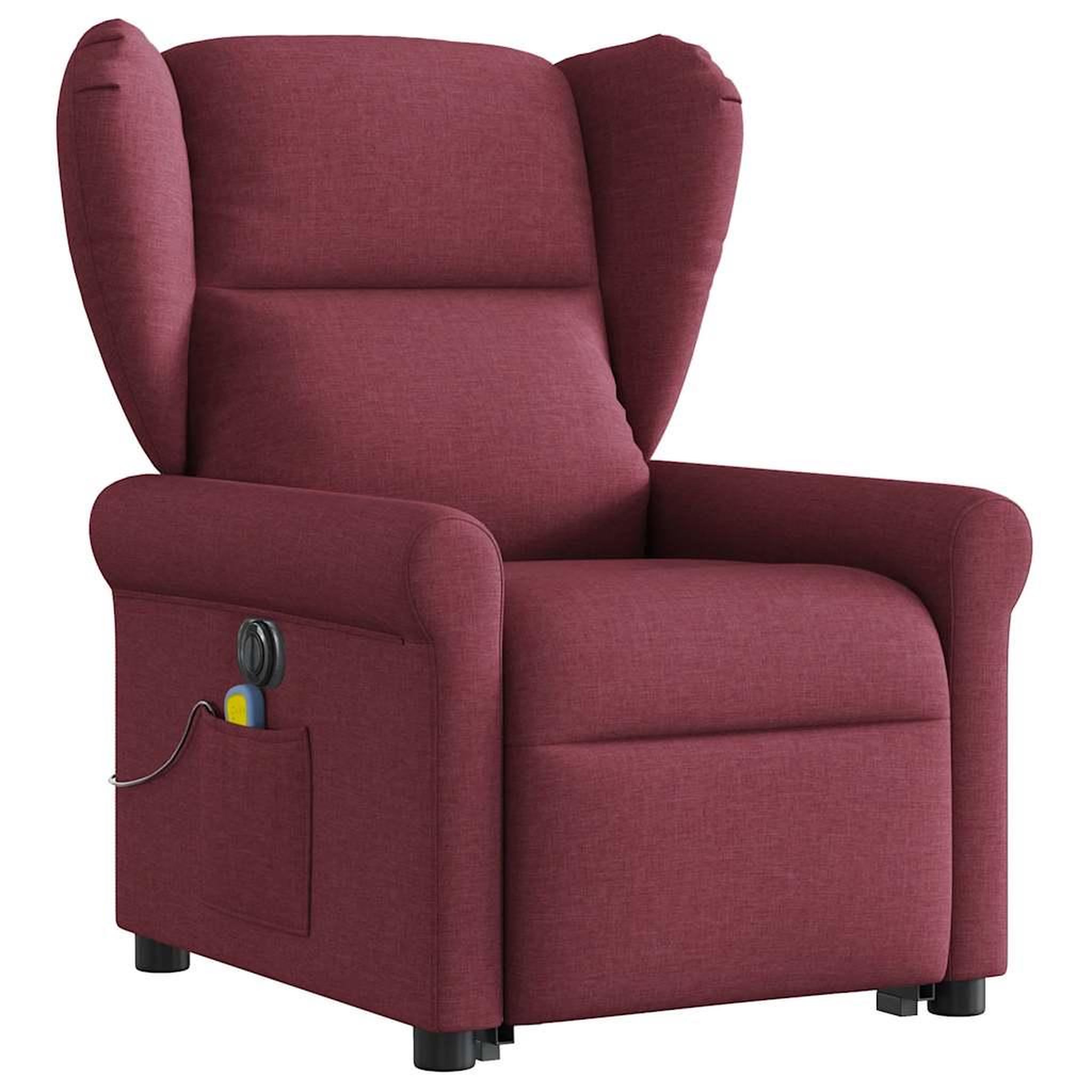 Voir la diapositive 3 : VIDAXL Fauteuil inclinable de massage electrique Rouge bordeaux Tissu
