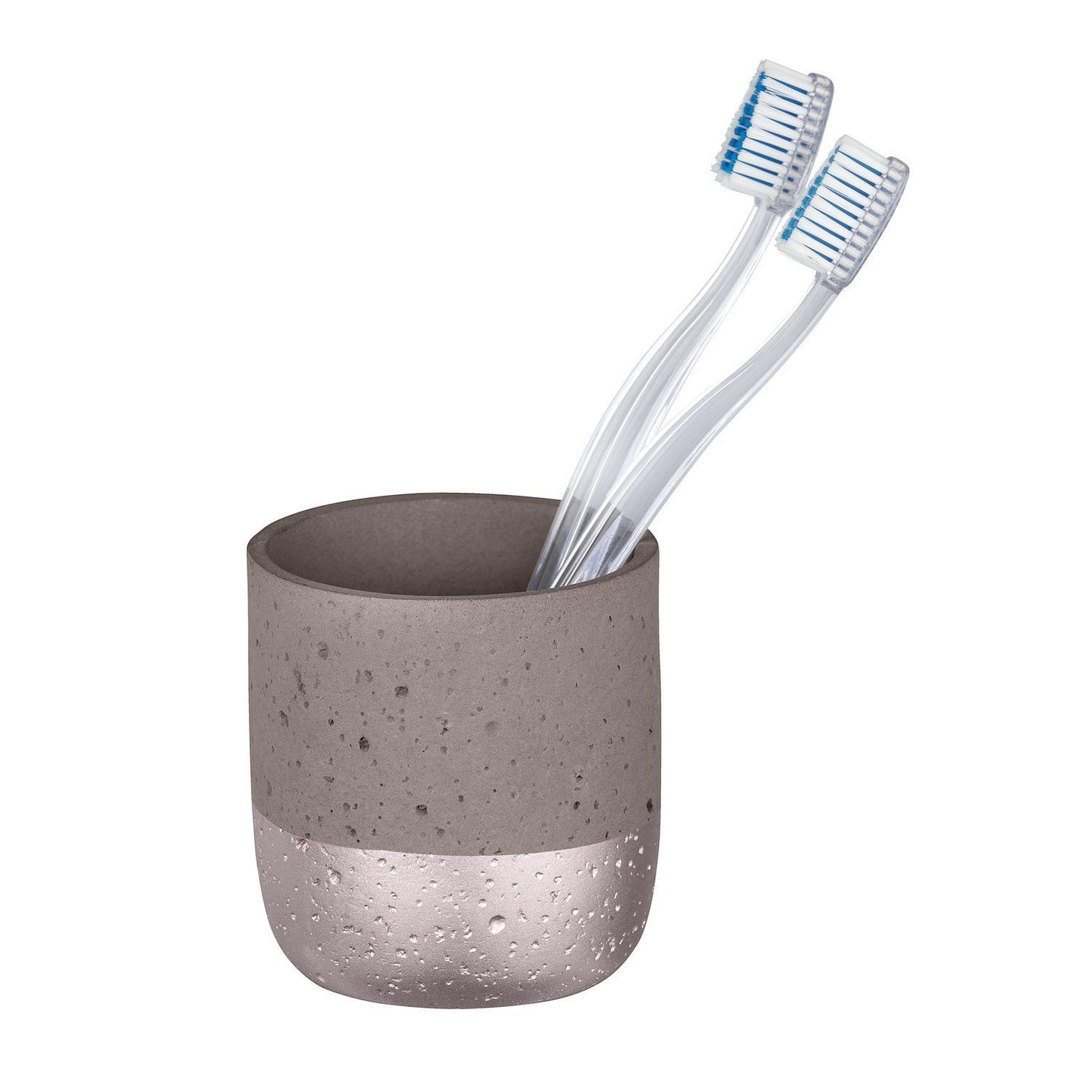 Voir la diapositive 2 : Wenko Gobelet de salle de bain design Mauve - Gris rosé