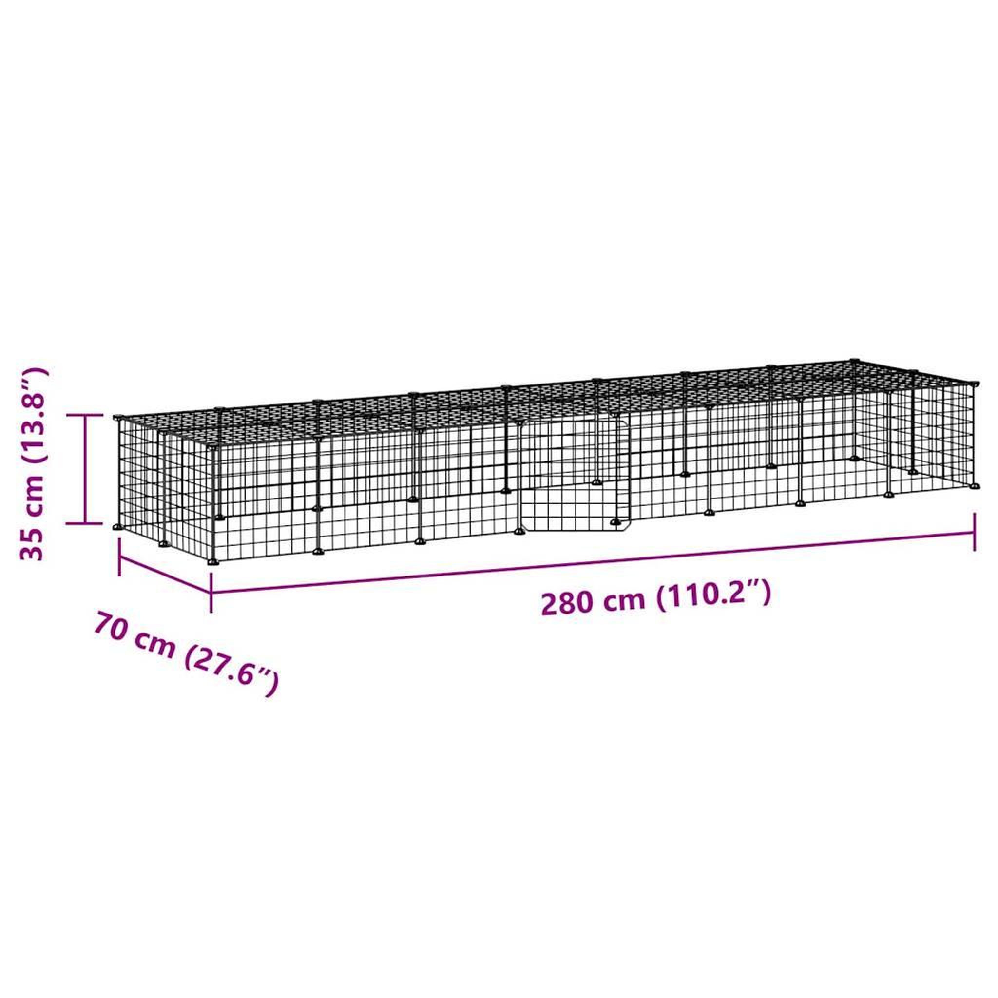 Voir la diapositive 5 : VIDAXL Cage animaux de compagnie a 36 panneaux et porte Noir 35x35 cm