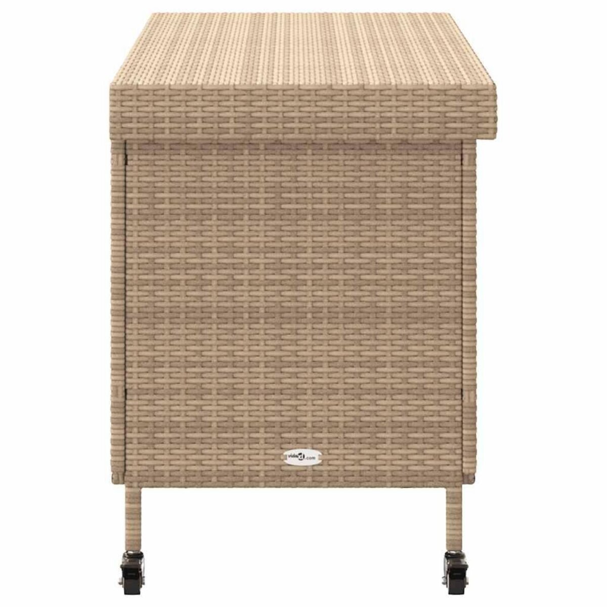 VIDAXL Boîte de rangement de jardin et roues resine tressee