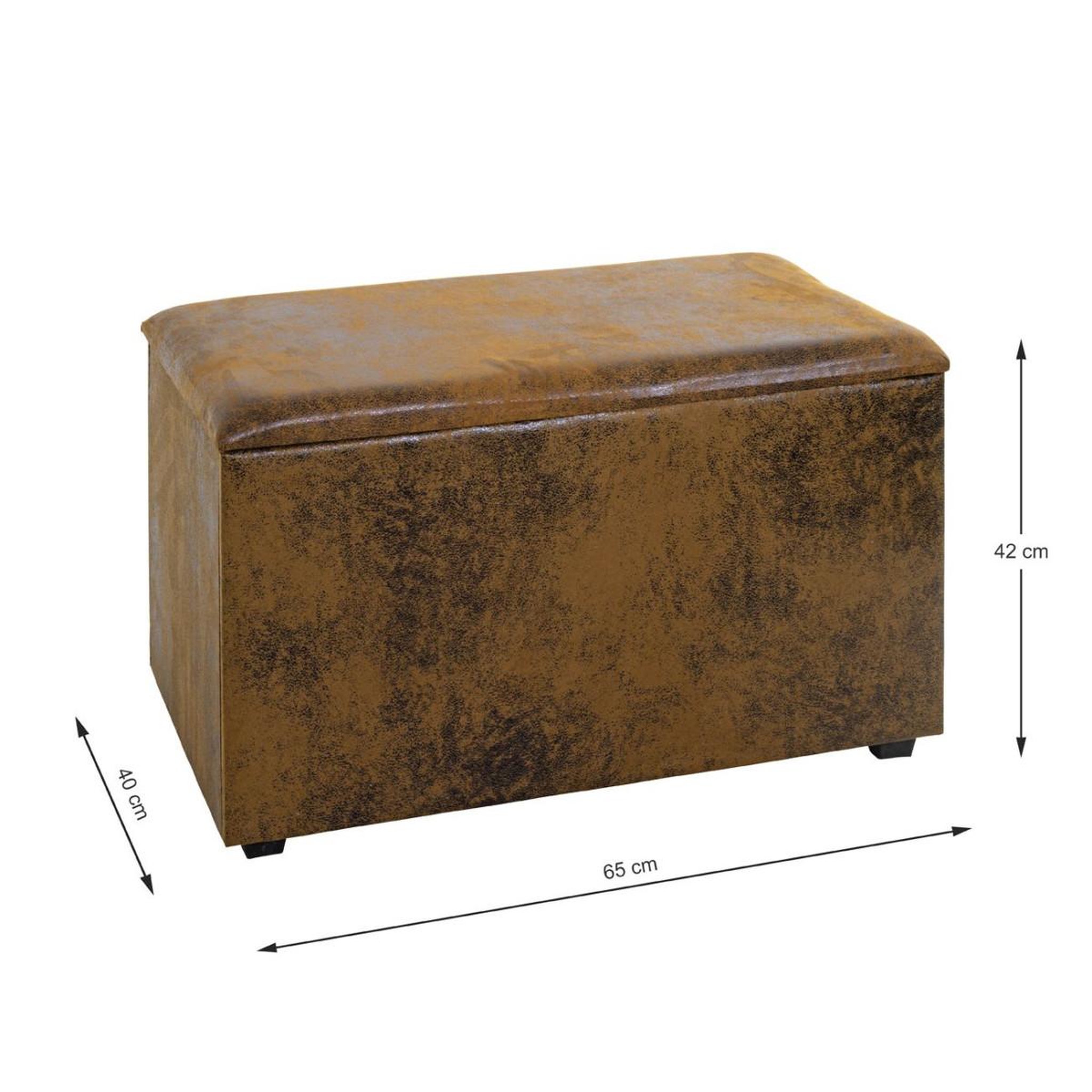 Voir la diapositive 5 : Paris Prix Coffre de Rangement Vintage  Topic  65cm Marron