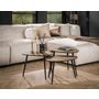 Voir la diapositive 3 : LISA DESIGN Kahoni - lot de 3 tables basses gigognes - doré et noir - 54 cm