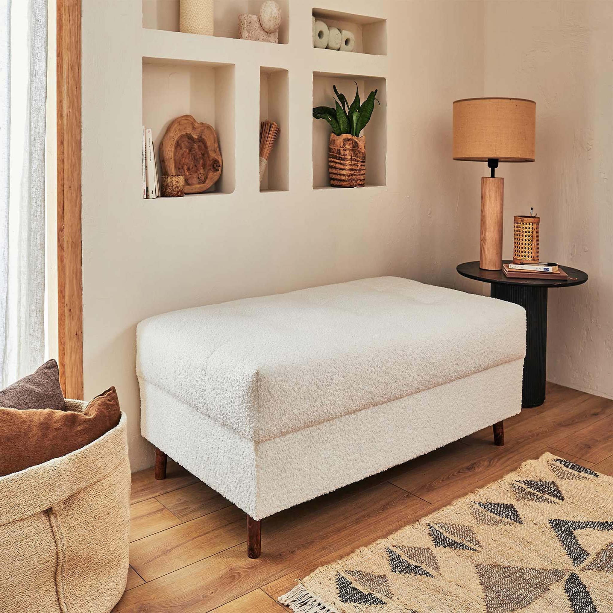 Voir la diapositive 1 : LISA DESIGN Rune - pouf modulable - en tissu bouclette