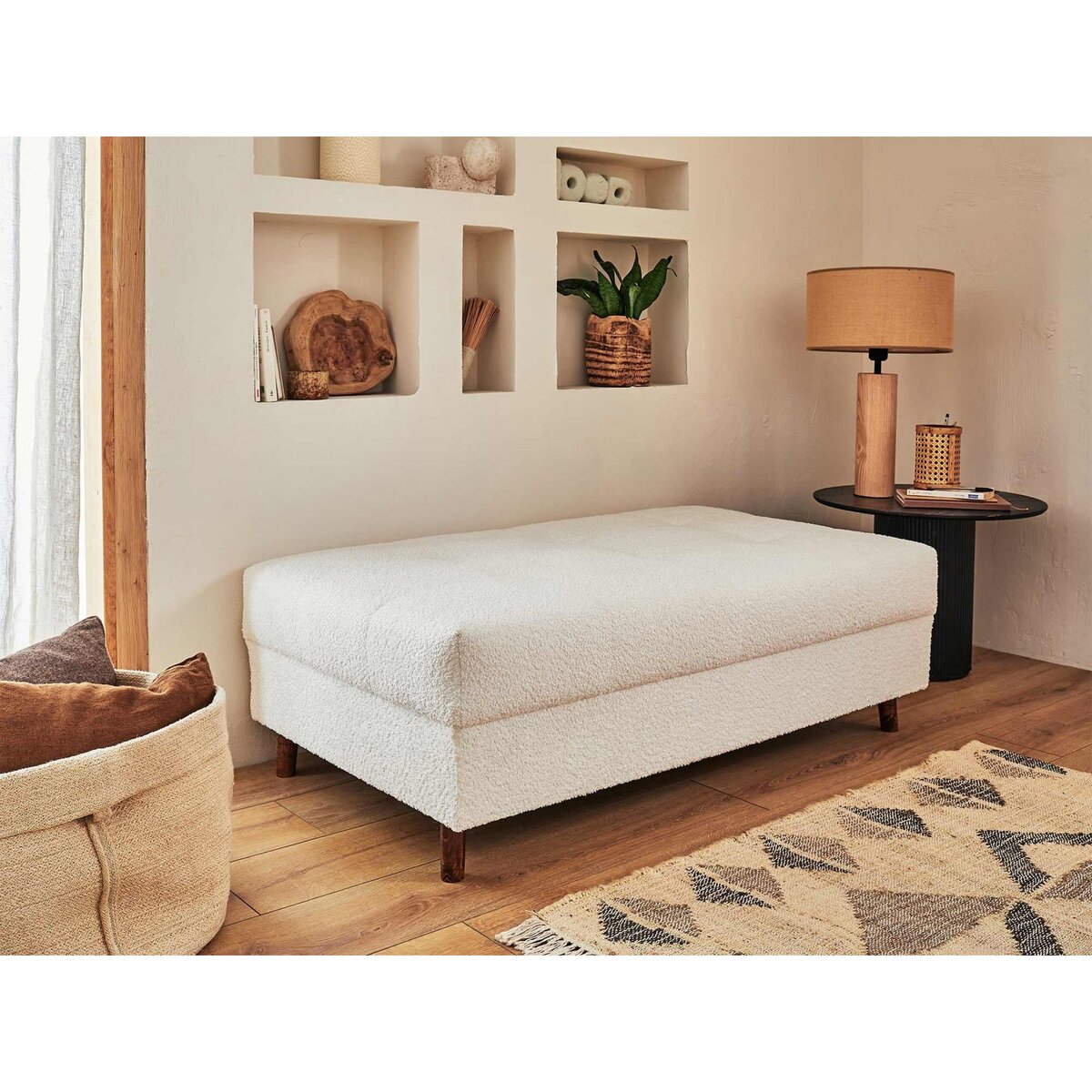 LISA DESIGN Rune - pouf modulable - en tissu bouclette