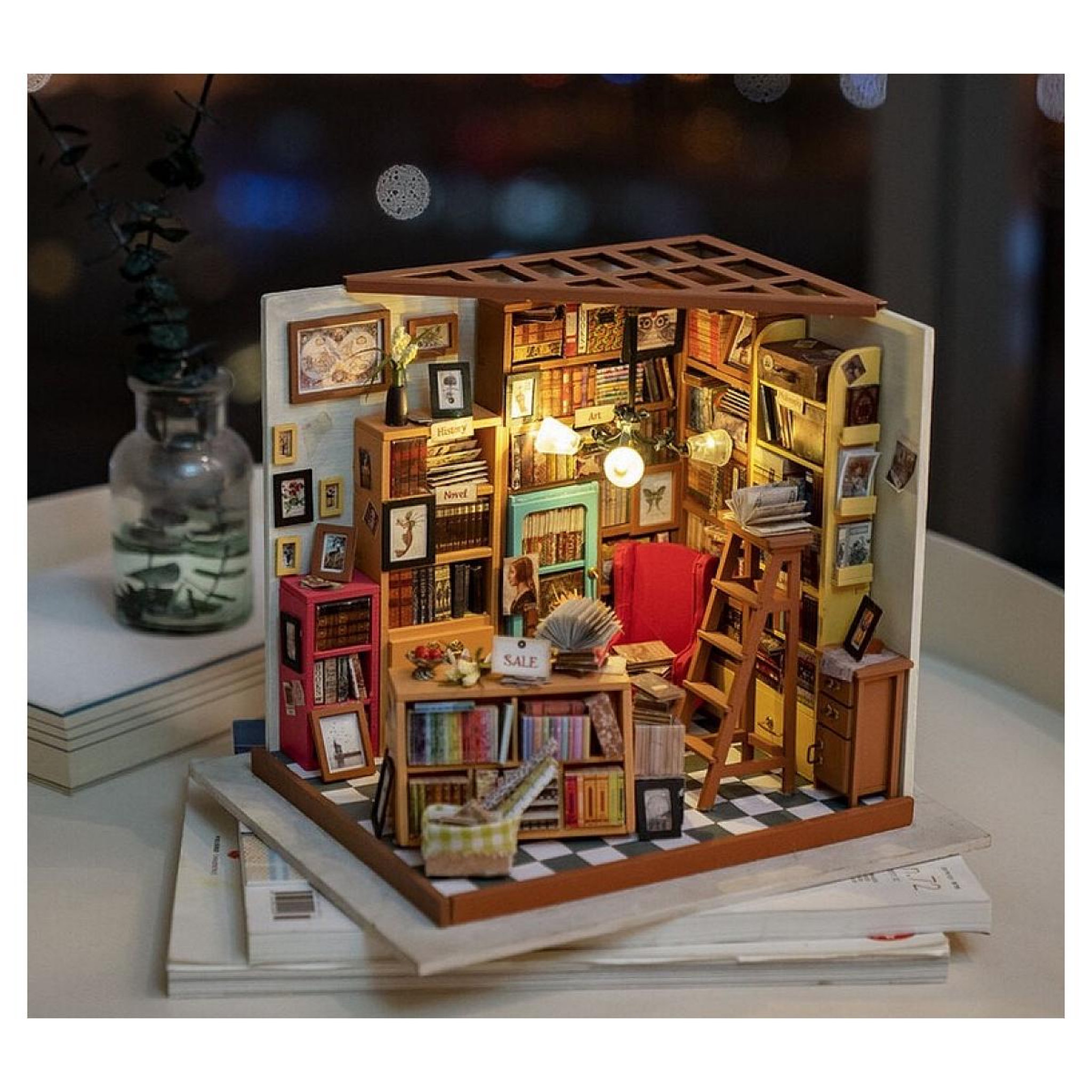 Voir la diapositive 2 : ROBOTIME Maison Miniature DIY Maquette Sam s Study