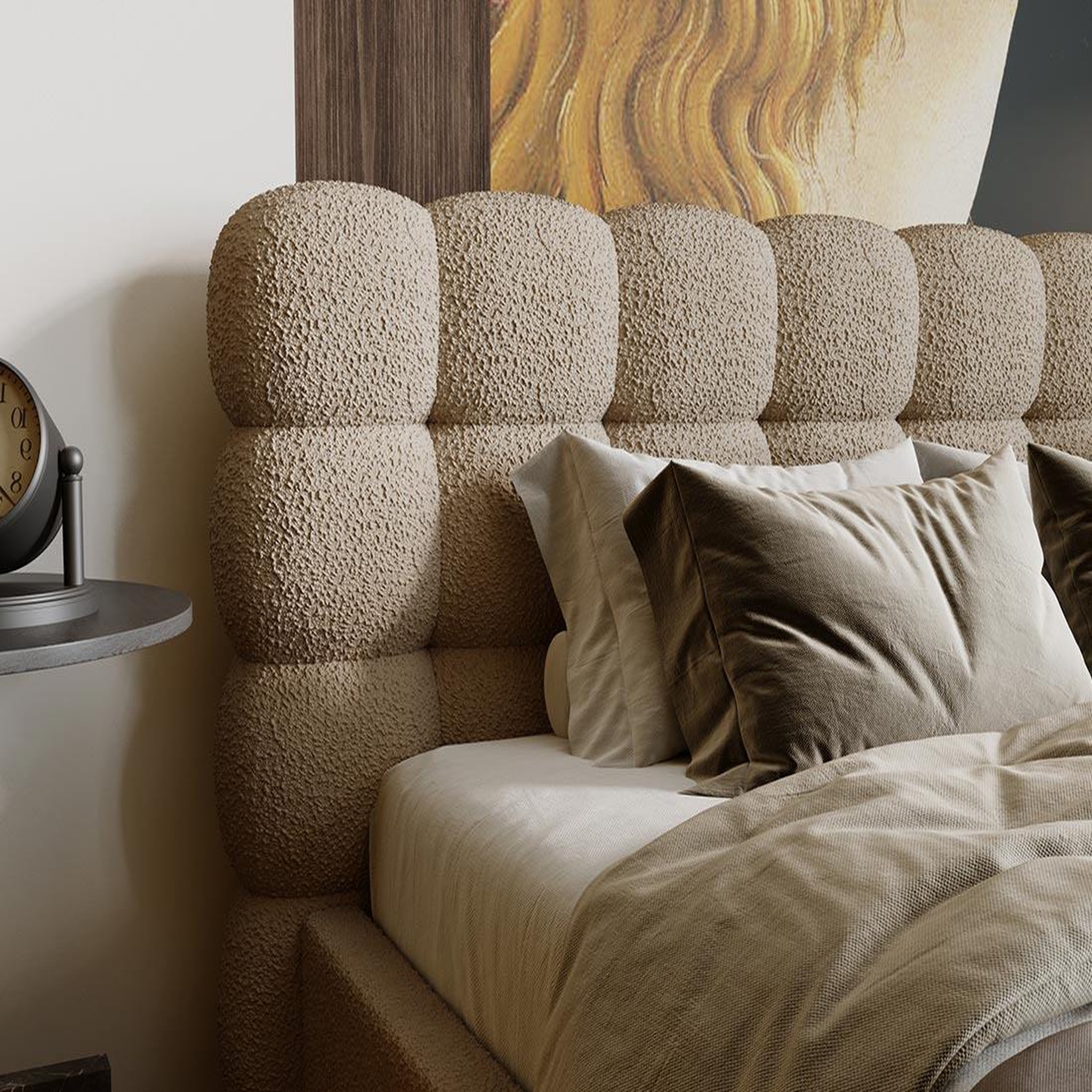Voir la diapositive 5 : BEST MOBILIER Lotus - lit coffre - 180x200 cm - sommier inclus - en tissu bouclette