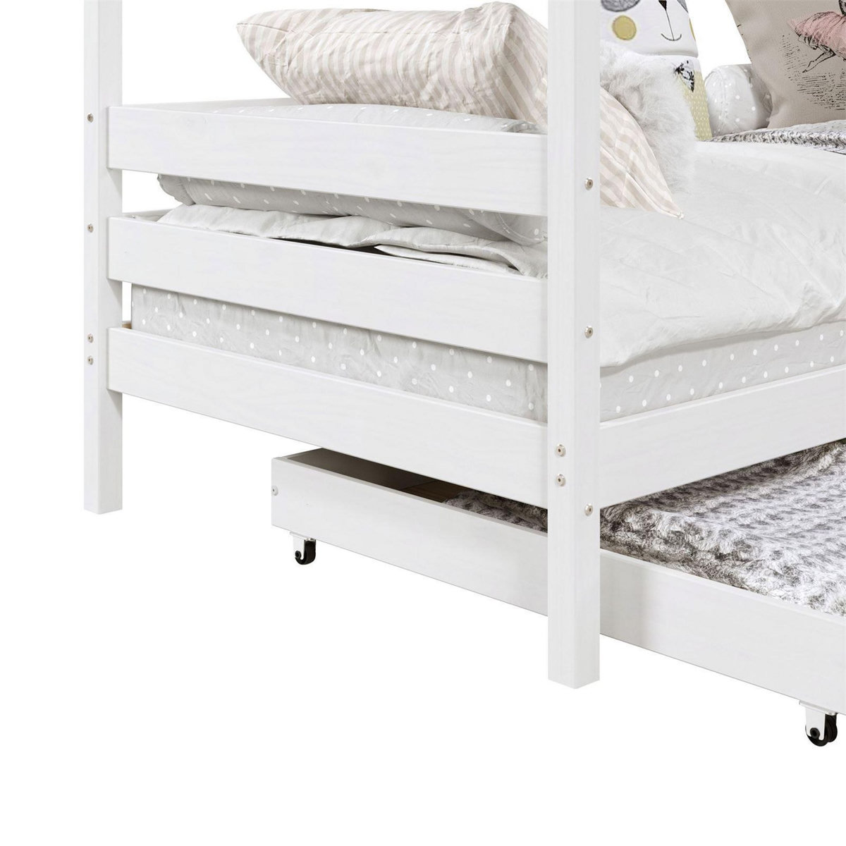 IDIMEX Lit cabane CLIA 90 x 200 cm avec tiroirs, en pin massif