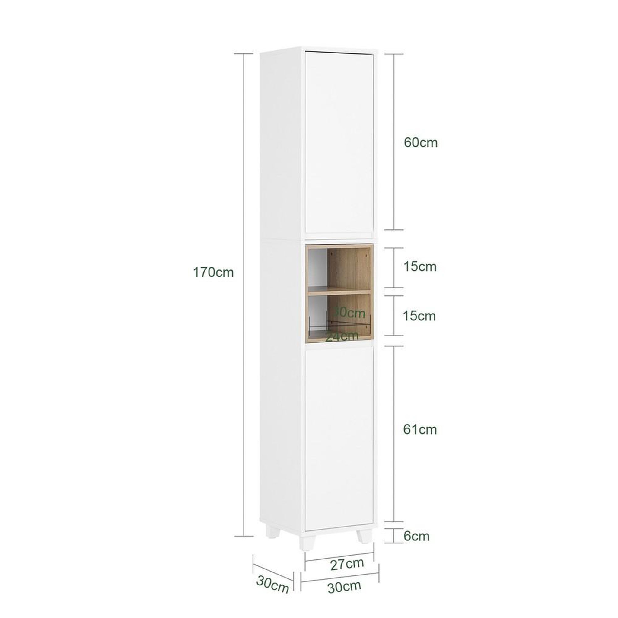 Voir la diapositive 3 : SOBUY SoBuy - Colonne De Salle De Bain à deux portes - Moderne - BZR147