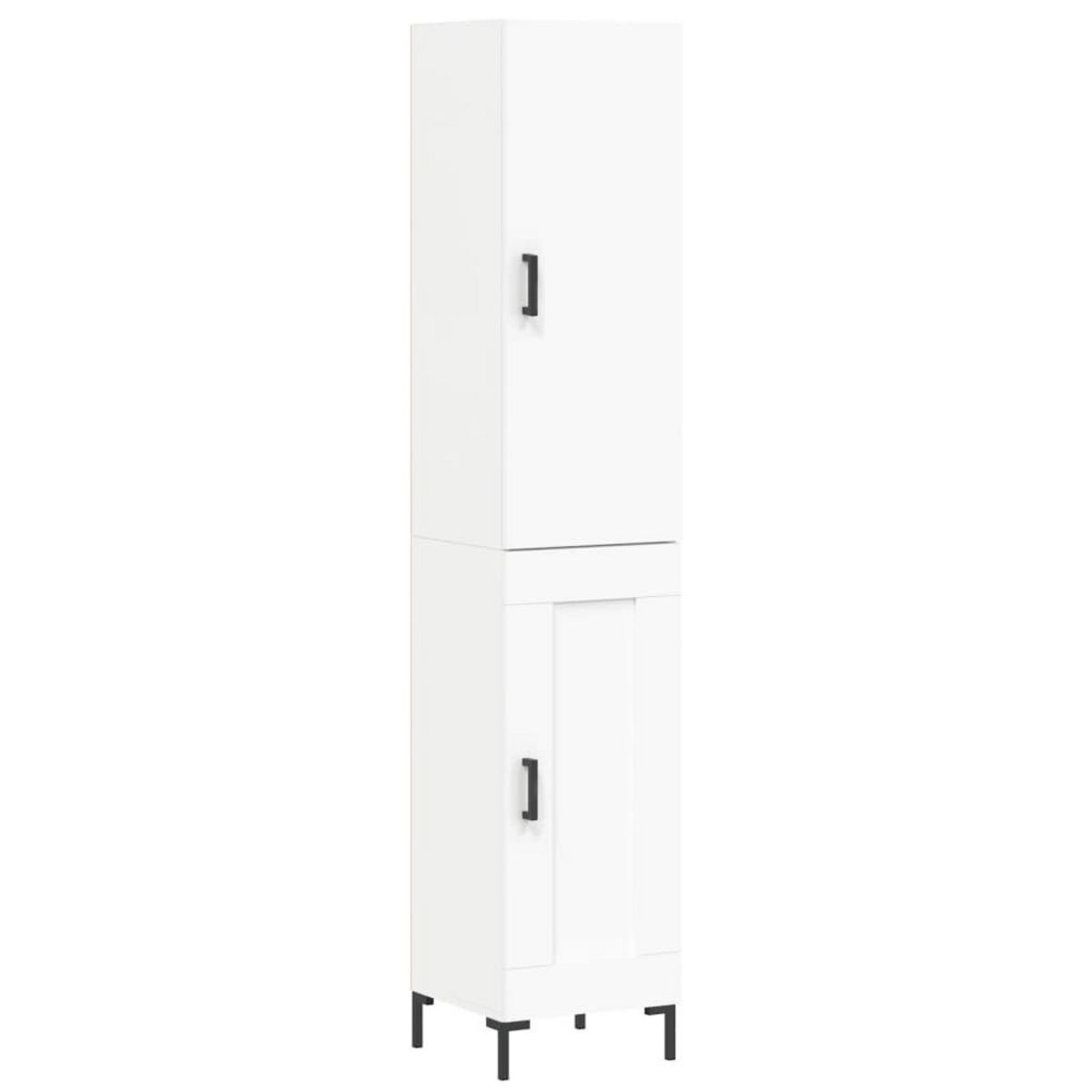 VIDAXL Buffet haut Blanc 34,5x34x180 cm Bois d'ingenierie