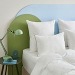 DUNLOPILLO Oreiller motif chevrons - Ferme. Coloris disponibles : Blanc