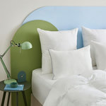 DUNLOPILLO Oreiller motif chevrons - Ferme. Coloris disponibles : Blanc