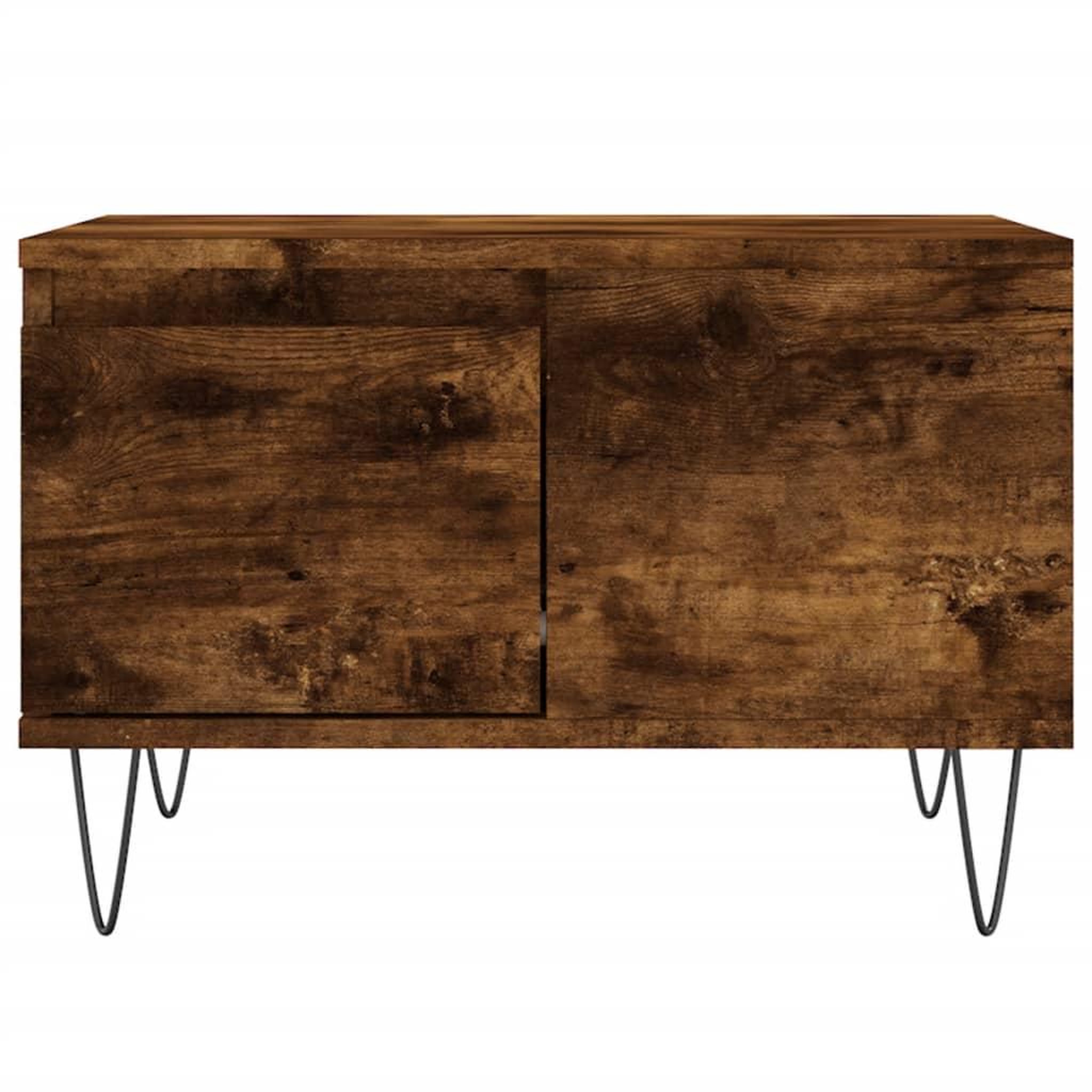 Voir la diapositive 5 : VIDAXL Table basse chene fume 55x55x36,5 cm bois d'ingenierie