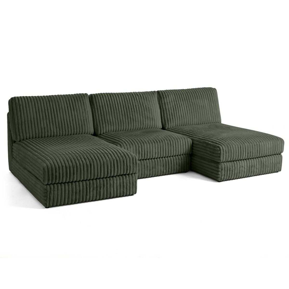 LISA DESIGN Jasper - canapé panoramique modulable - en fausse fourrure côtelée