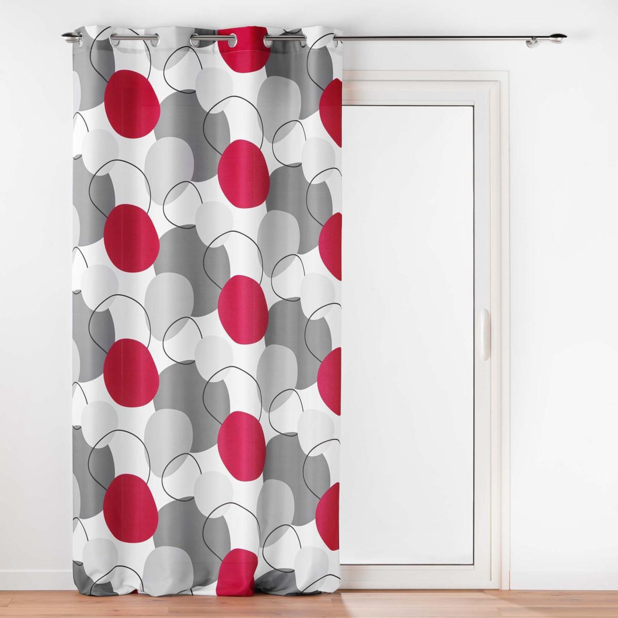 Douceur d'Intérieur Rideau à œillets imprimé  merlin  140x260cm gris