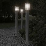 VIDAXL Lampadaire d'exterieur avec capteur argente acier inoxydable
