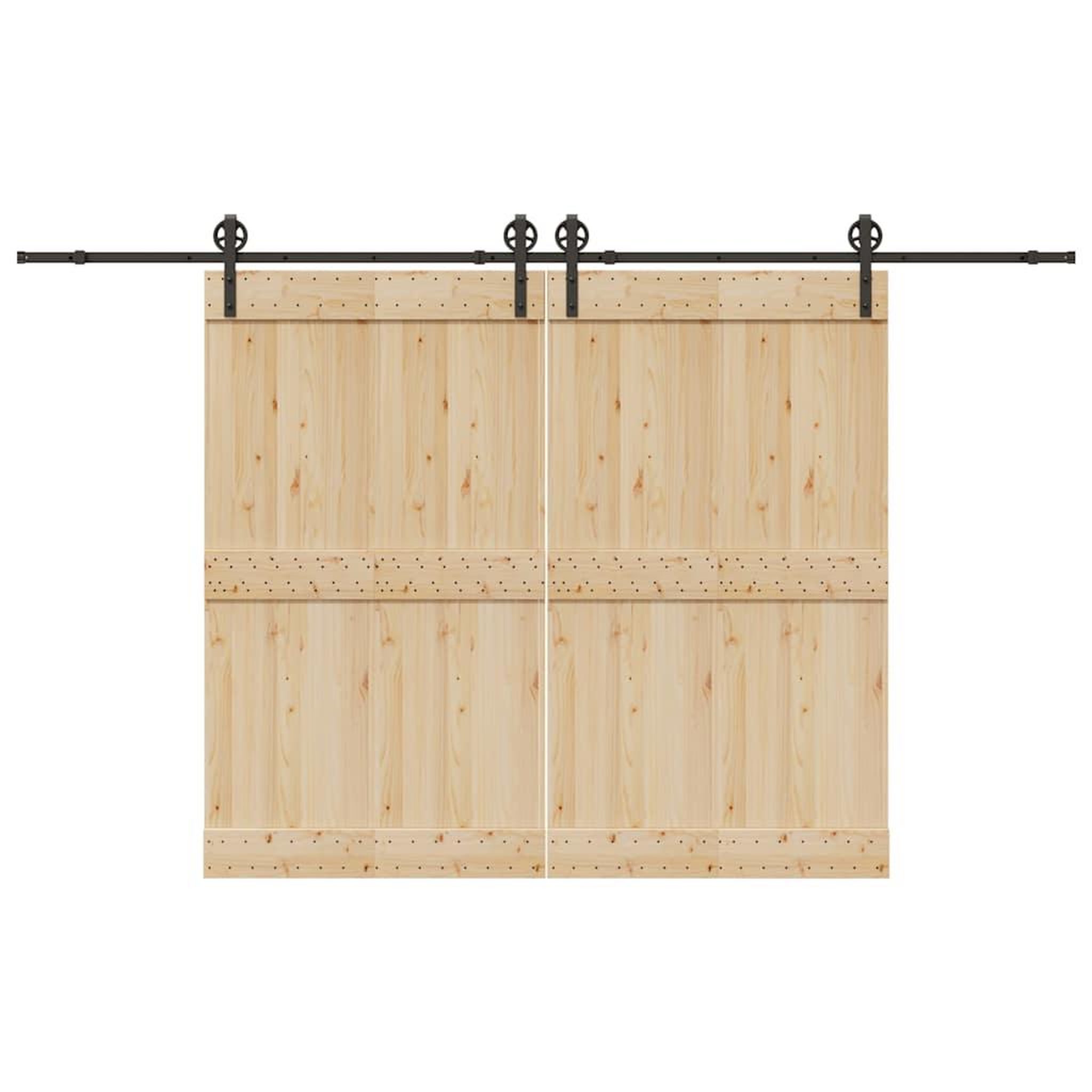 VIDAXL Kit de quincaillerie de porte coulissante 366 cm acier noir
