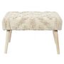 Voir la diapositive 5 : TOILINUX Banc Mirage avec détails motif en polyester et MDF - Beige et Blanc