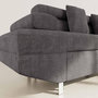 Voir la diapositive 4 : BEST MOBILIER Margaux - canapé d'angle droit 5 places convertible avec coffre et têtières réglables en velours texturé