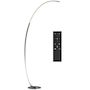 Voir la diapositive 1 : HOMCOM Lampadaire arc LED dimmable réglable 30W H.172 cm avec télécommande acier gris