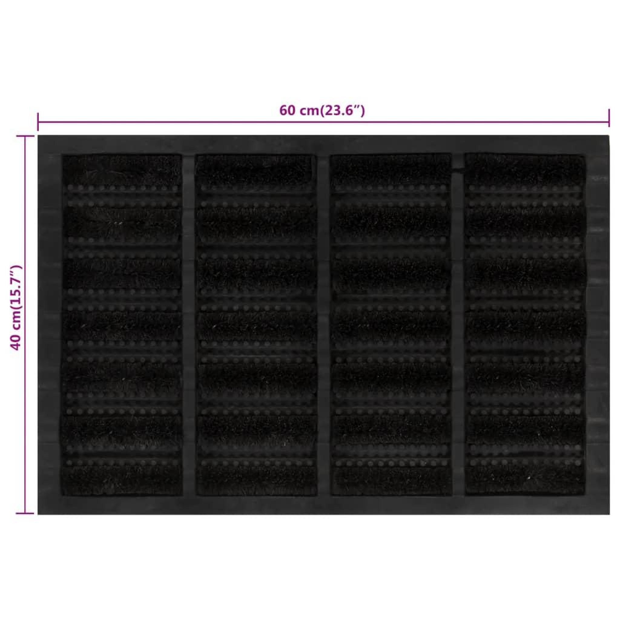 Voir la diapositive 6 : VIDAXL Paillasson rectangulaire 40x60 cm caoutchouc et fibre de coco