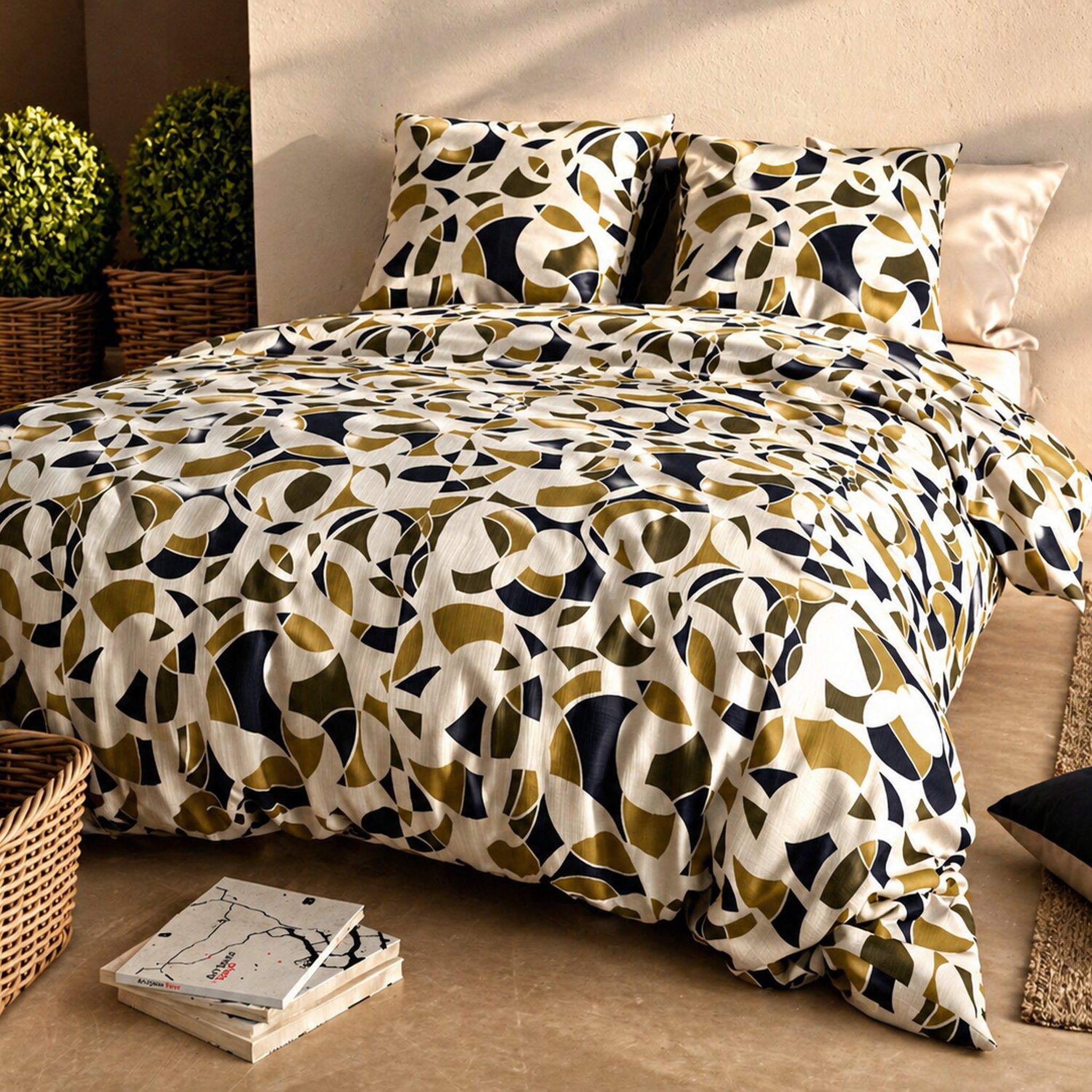 ATELIER DU COTON Parure housse de couette imprimée 100% coton 57fils klee