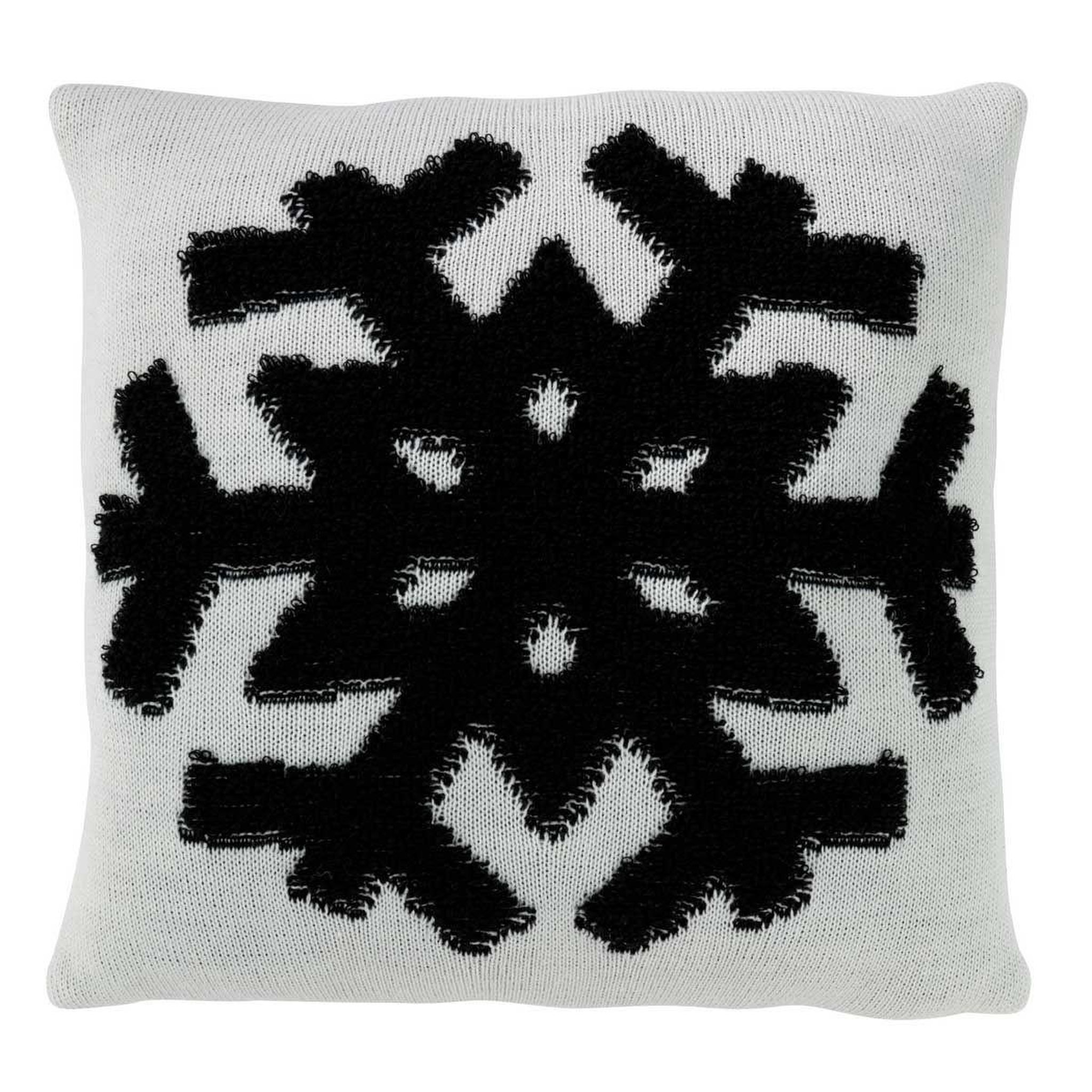 Voir la diapositive 1 : J-LINE Coussin déco  flocon  45x45cm blanc & noir