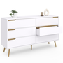 Voir la diapositive 4 : ID MARKET Commode 6 tiroirs HELSINKI XXL 140 cm scandinave blanc