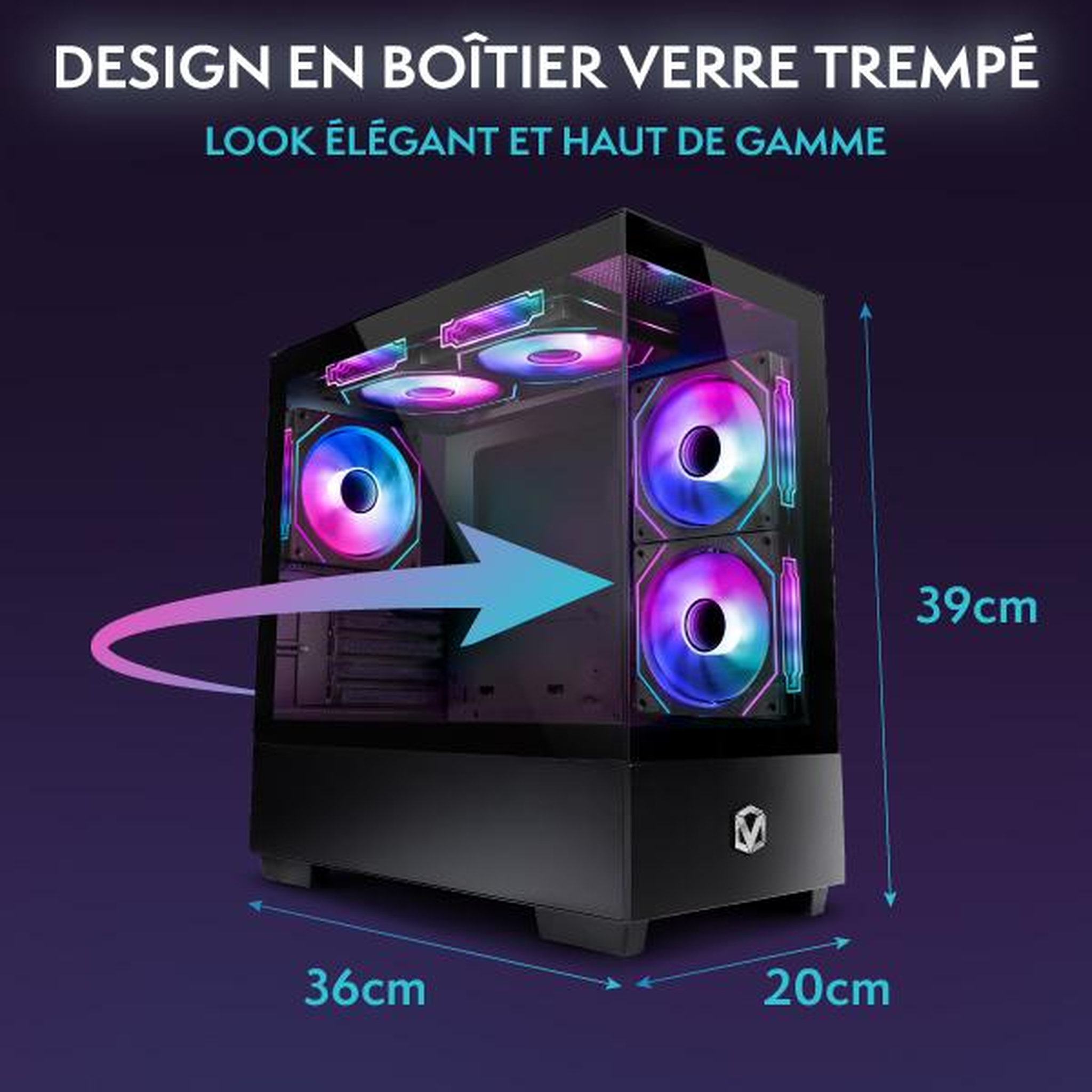 Voir la diapositive 6 : VIBOX PC Gamer - Ryzen 7 5700X, RTX 5050, 16 Go RAM, 500 Go SSD, Windows 11, WiFi 6 + Bluetooth 5.4