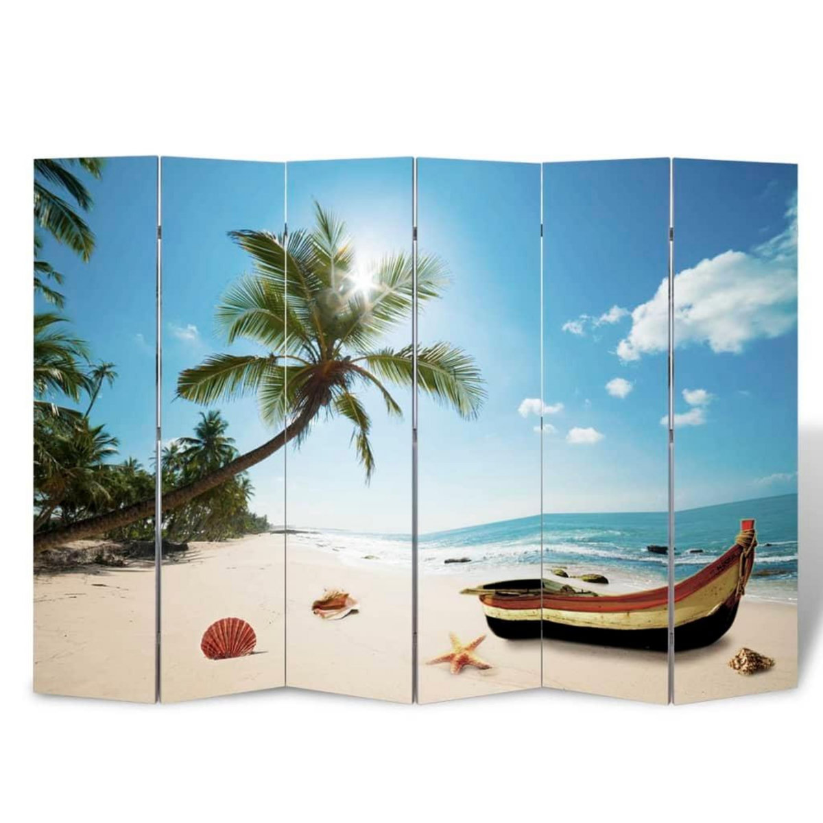 VIDAXL Cloison de separation pliable 217x170 cm Plage