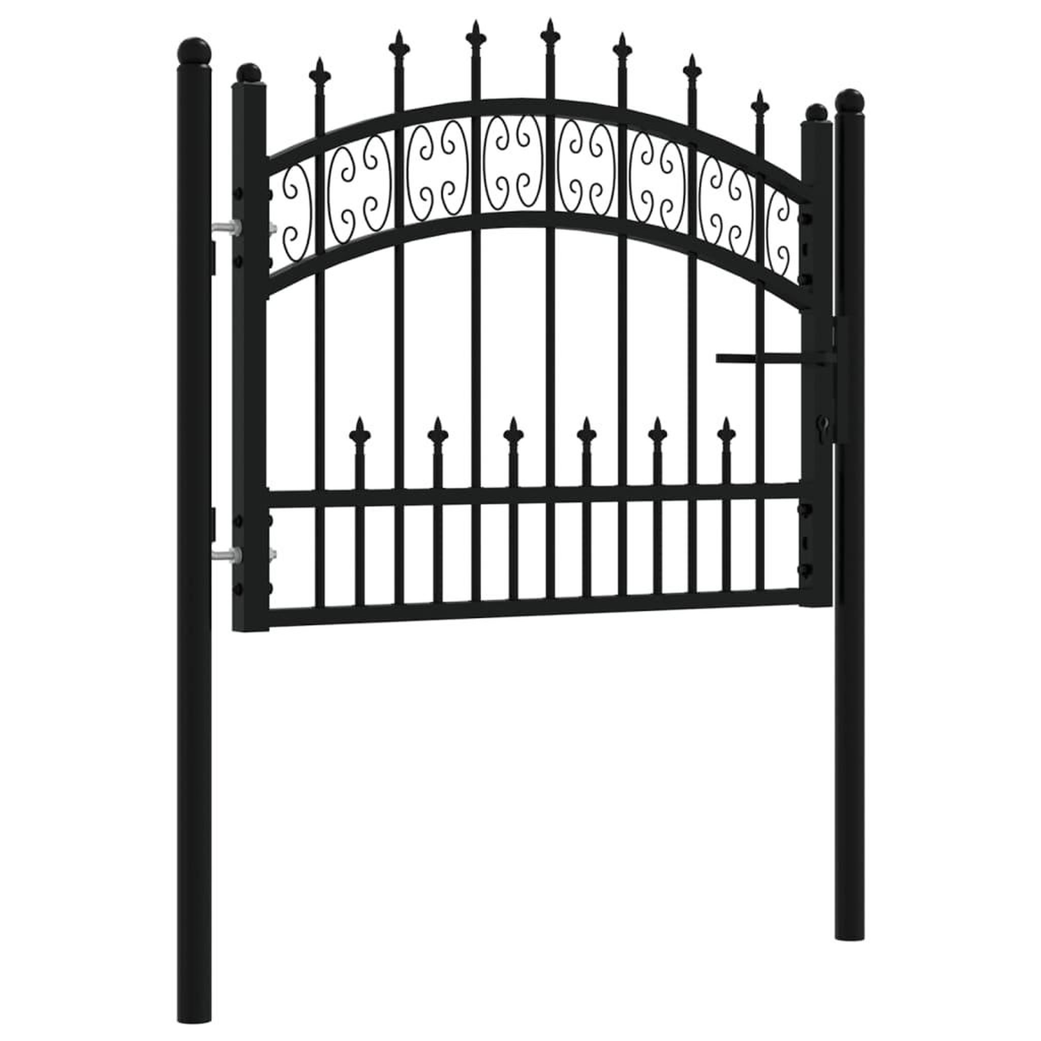 Voir la diapositive 3 : VIDAXL Portail et sommet de lance Noir 103x120 cm Acier enduit poudre
