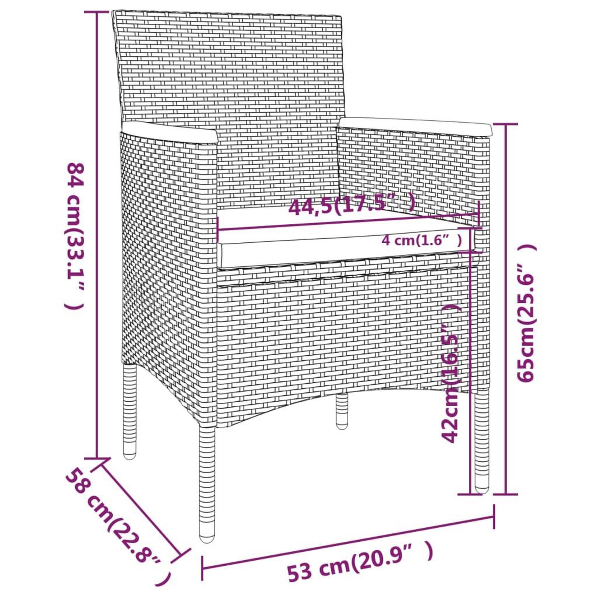 Voir la diapositive 6 : VIDAXL Ensemble de bistro jardin 5pcs Resine tressee verre trempe Gris