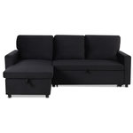 Paris Prix Canapé d'Angle Gauche Convertible  Minera  215cm Noir