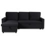 Voir la diapositive 1 : Paris Prix Canapé d'Angle Gauche Convertible  Minera  215cm Noir