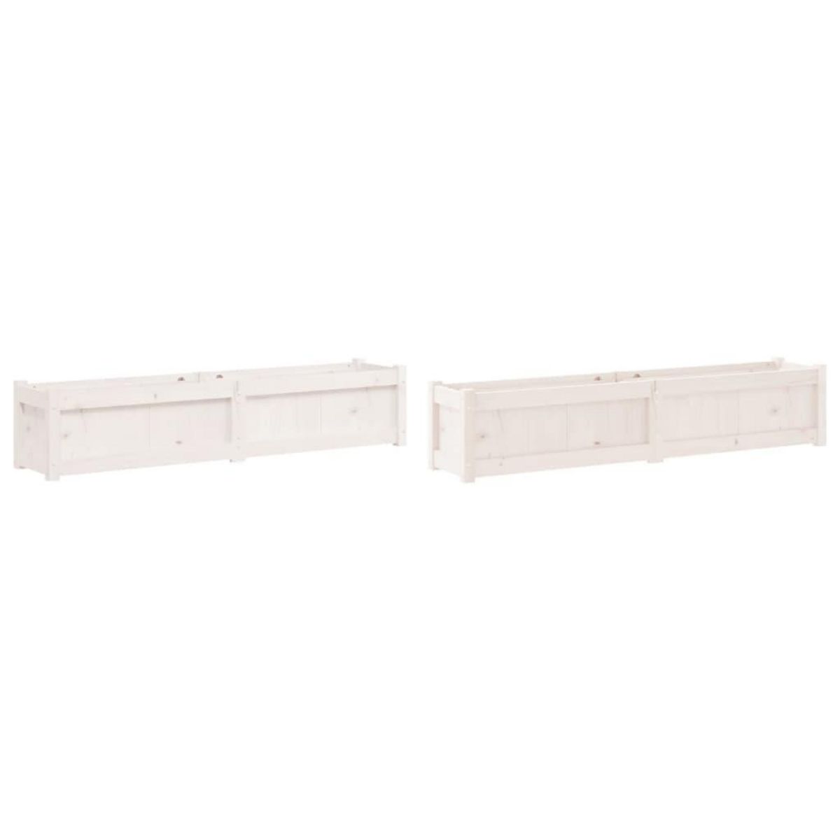 VIDAXL Jardinieres 2 pcs blanc bois de pin massif