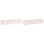 Voir la diapositive 2 : VIDAXL Jardinieres 2 pcs blanc bois de pin massif