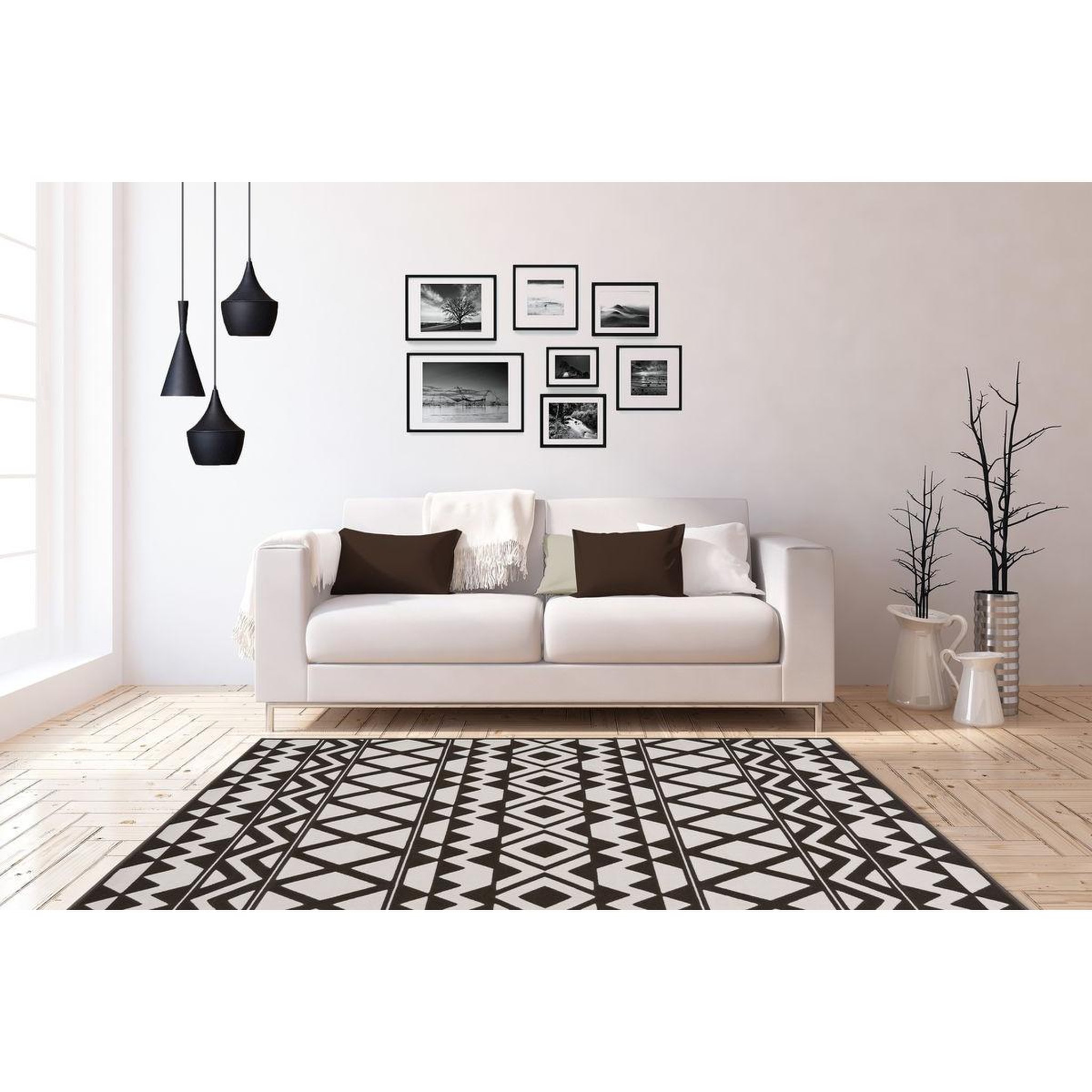 Voir la diapositive 2 : Paris Prix Tapis ethnique à poils courts  esperanto vii  marron