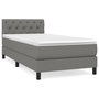 Voir la diapositive 2 : VIDAXL Sommier a lattes de lit avec matelas Gris fonce 80x200 cm Tissu