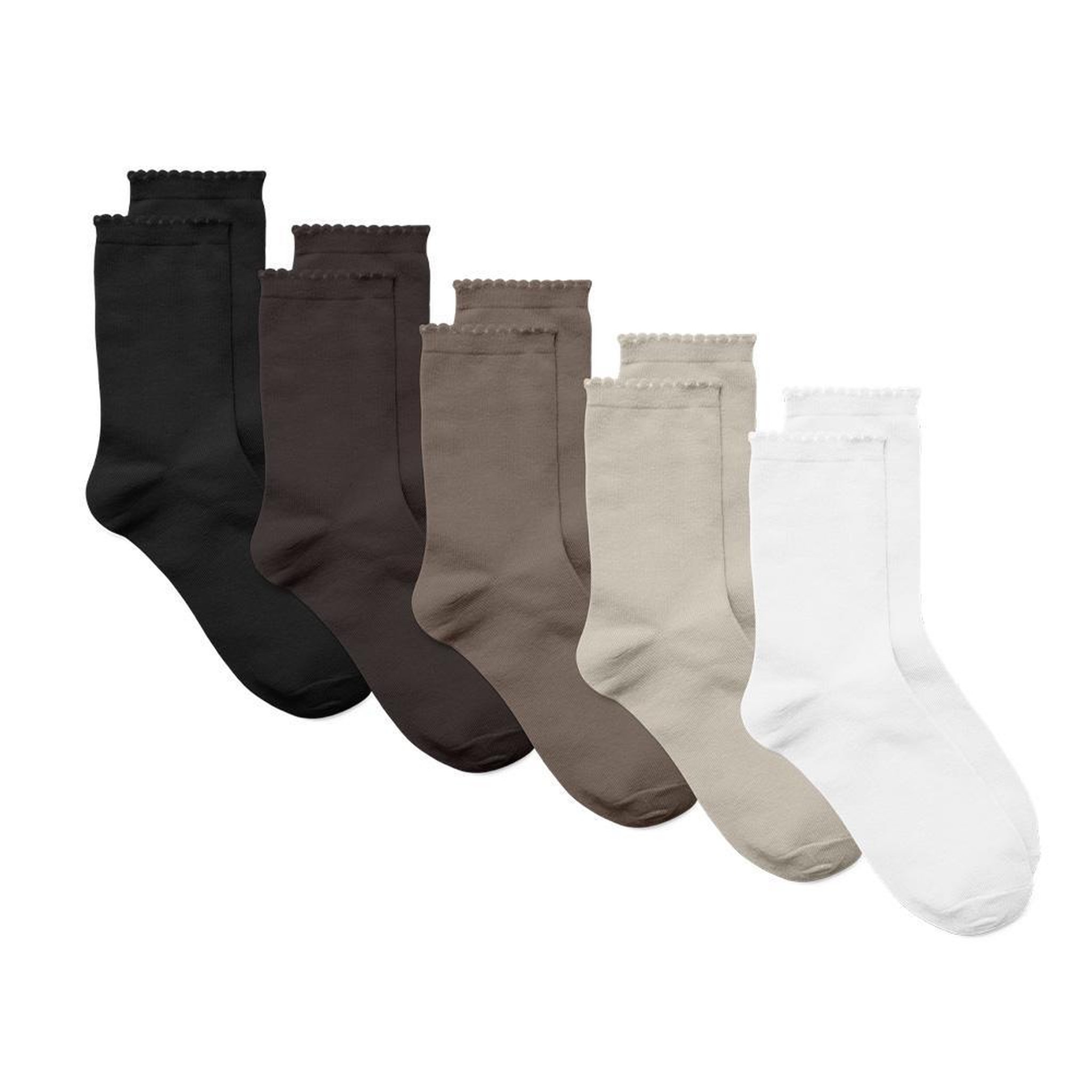 Vero Moda Pack 5 Paires de Chaussettes Beige//Noir Femme Vero Moda Kira. Coloris disponibles : Marron