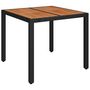 Voir la diapositive 2 : VIDAXL Table de jardin dessus en bois Noir 90x90x75 cm Resine tressee
