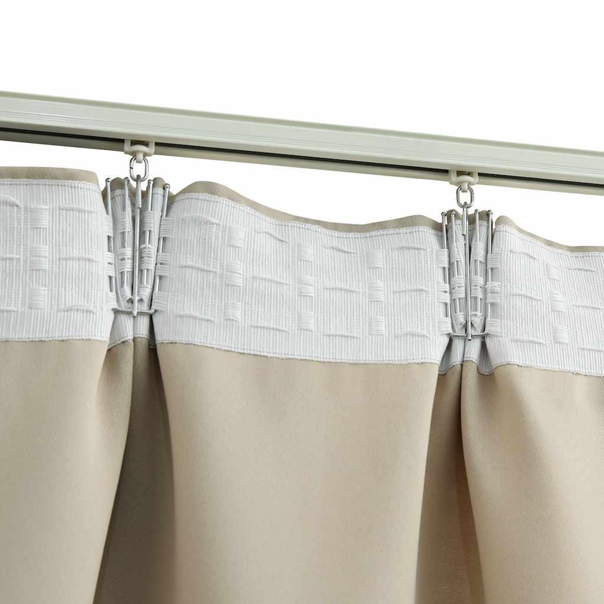 Voir la diapositive 3 : VIDAXL Rideaux occultants avec crochets 2 pcs Beige 140x225 cm