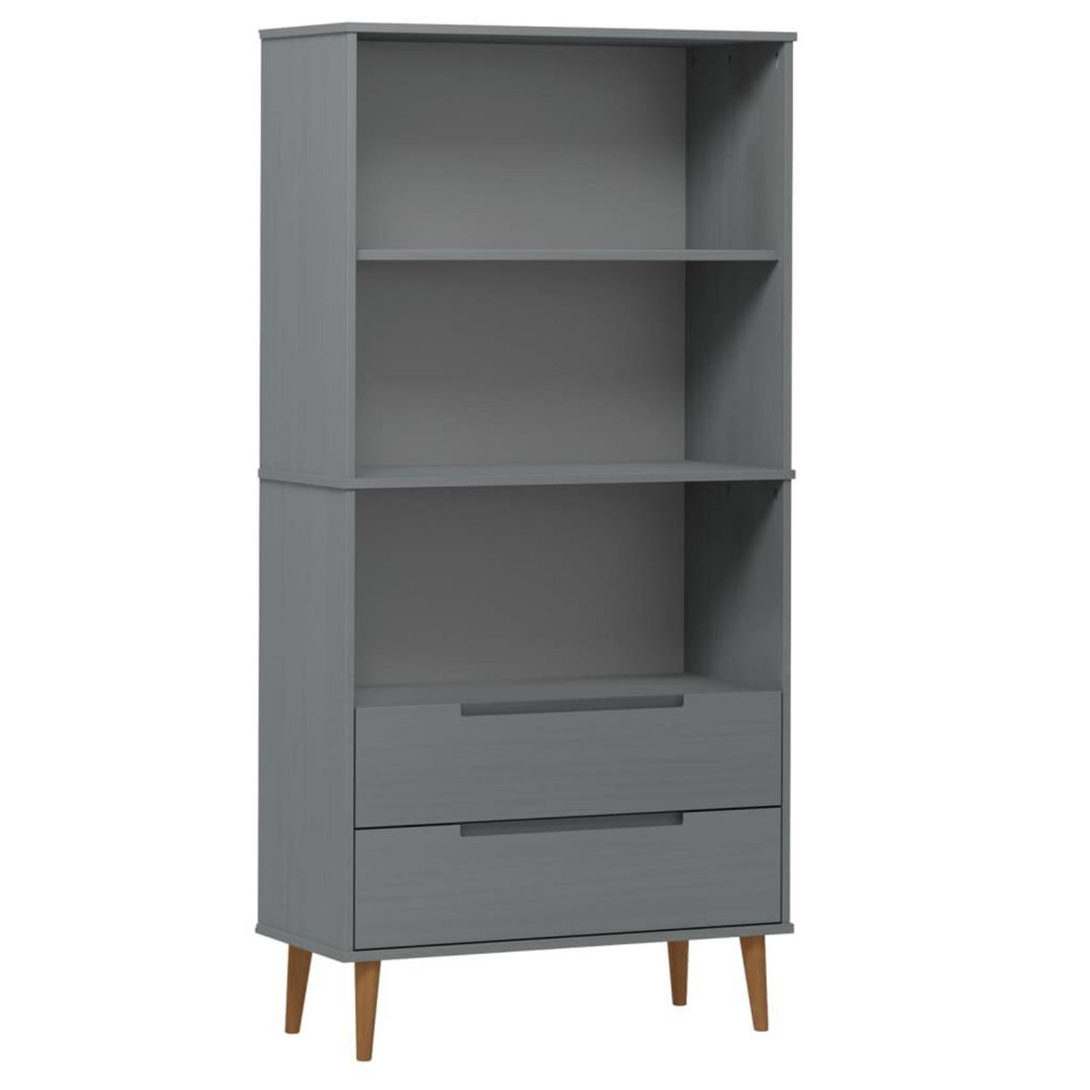 VIDAXL Bibliotheque MOLDE Gris 85x35x170,5 cm Bois massif de pin